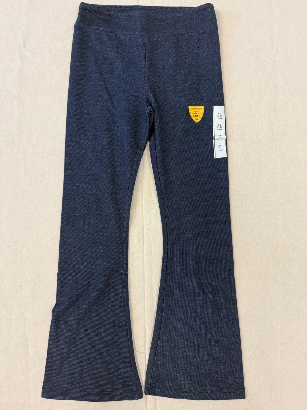 Cat & Jack Navy Flare Leggings‎ with Yellow Patch
